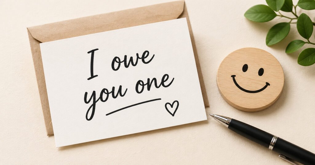  I owe you one