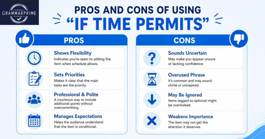 Pros and Cons of Using “If Time Permits”