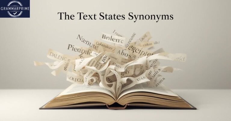 The text states synonyms