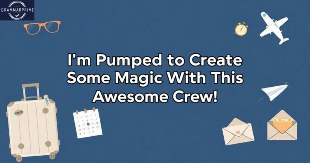 Vibrant cartoon, pumped crew