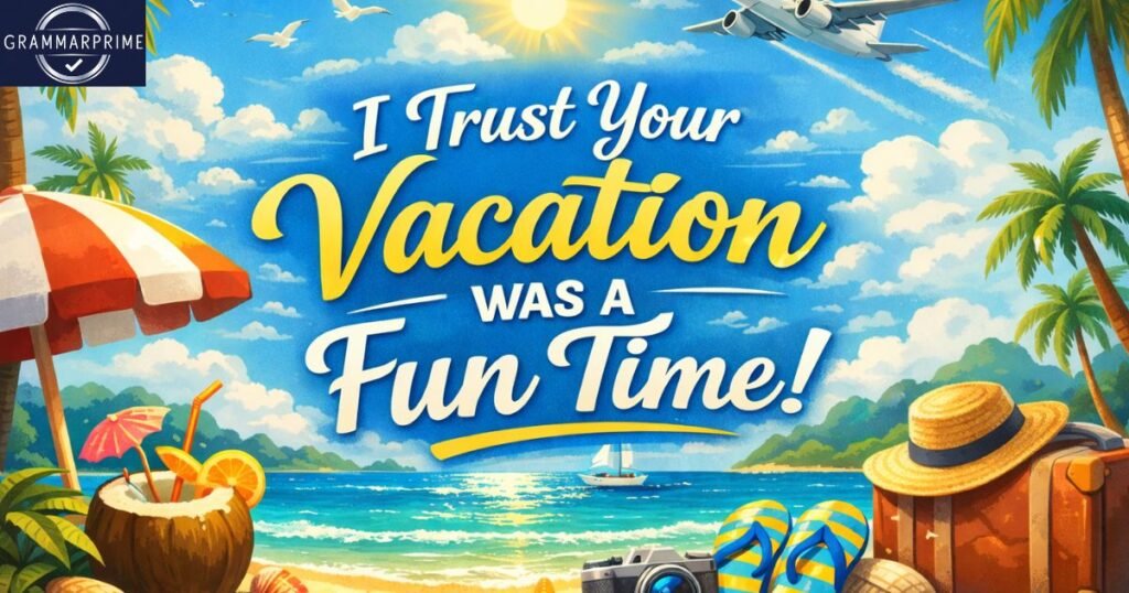 I Trust Your Vacation Was a Fun Time